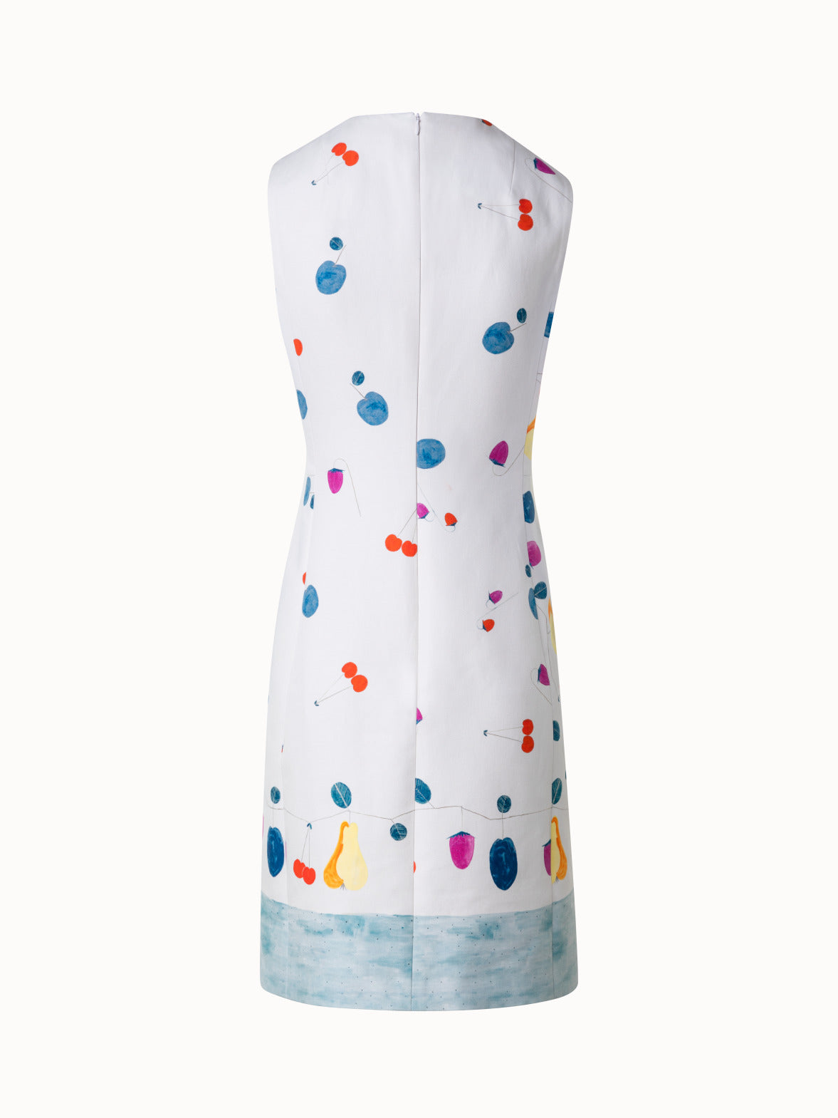 Double-Face Sheath Dress with Fruits Print