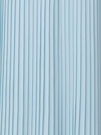 Long Pleated Gown with Long Flared Sleeves