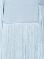 Long Silk Gown with Asymmetrical Fringes