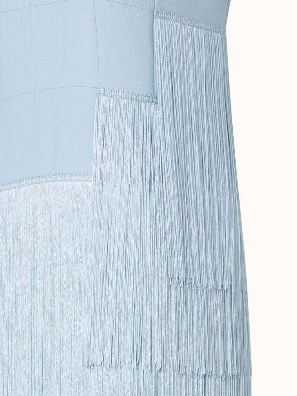 Long Silk Gown with Asymmetrical Fringes