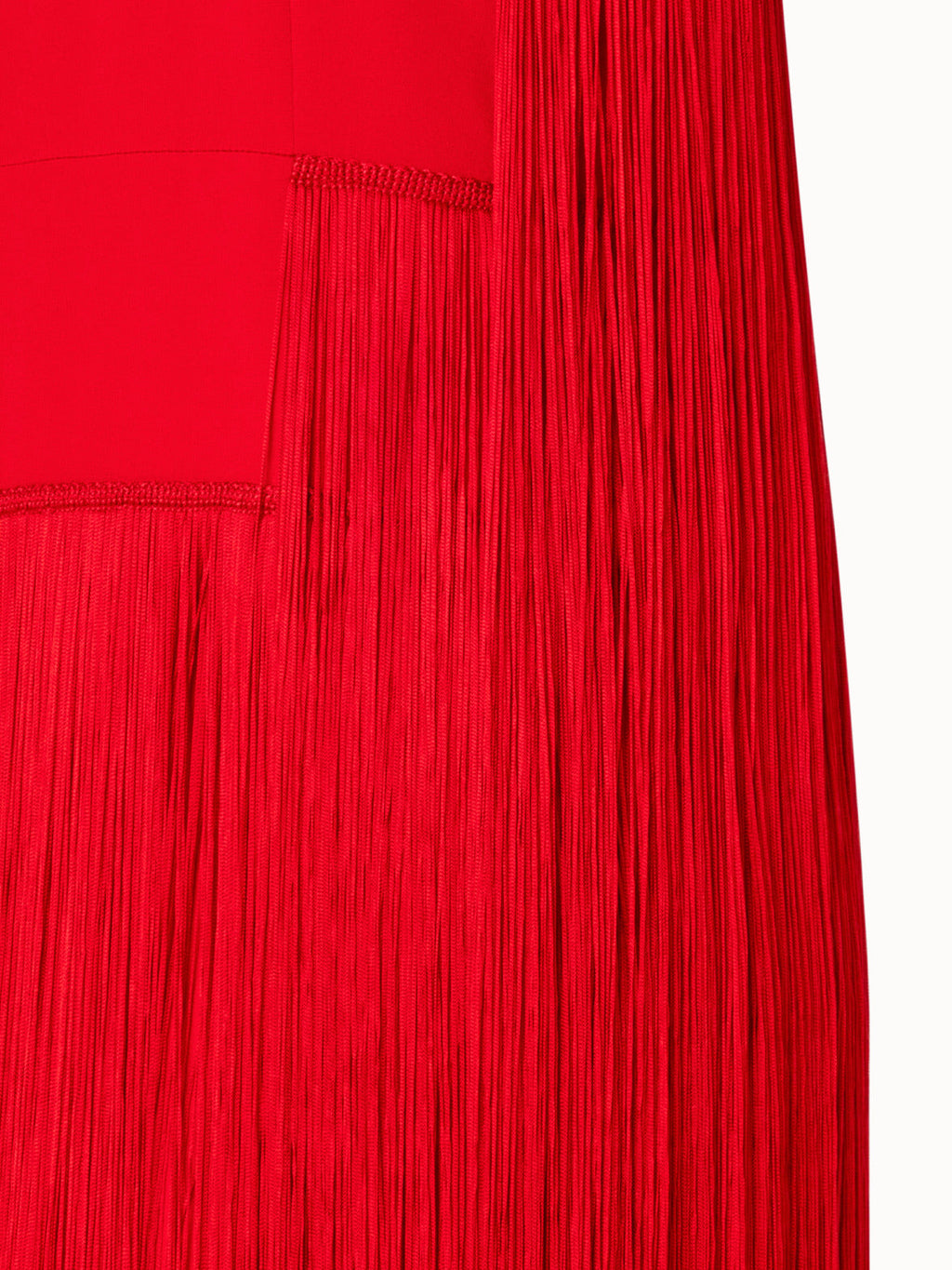 Sleeveless Silk Dress with Fringes