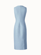 Fitted Cotton Silk Double-Face Sheath Dress