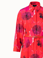 Cotton Midi Shirt Dress in Poppy Print