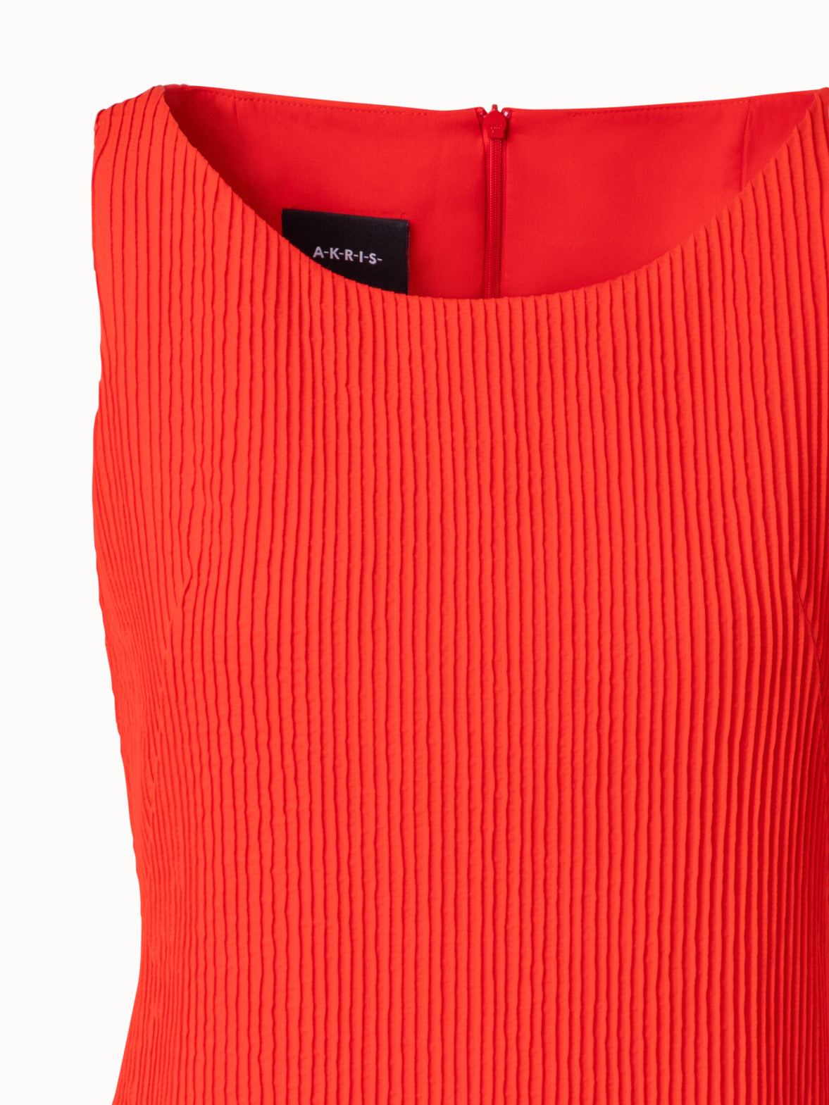 Cotton Sheath Dress with Stitched Pleats