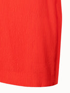 Cotton Sheath Dress with Stitched Pleats